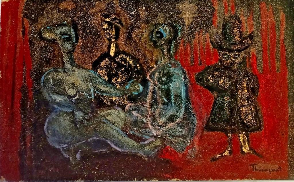 Suzanne Thienpont HSP 20e 1950 Surrealisme Belgium, Antiek en Kunst, Kunst | Schilderijen | Modern, Ophalen of Verzenden