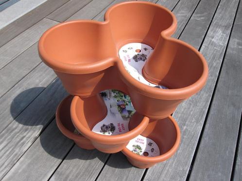 Combiné 3 jardinières pots de fleurs empilables. Neuf, Tuin en Terras, Bloembakken en Plantenbakken, Nieuw, Kunststof, Balkon