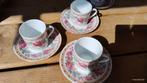 6 Porselein espresso tassen met 6 onderborden, Ophalen, Porselein