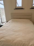 Tweepersoonsbed met matras en opbergruimte, Huis en Inrichting, Slaapkamer | Bedden, Ophalen, Beige, Tweepersoons, Zo goed als nieuw