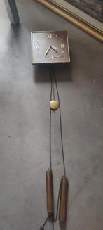 Antieke wandklok Jauch met slinger en gewichten klok, Antiek en Kunst, Ophalen of Verzenden