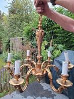 1 antieke kroonluchter van verguld messing met 6 takken, Antiek en Kunst, Ophalen