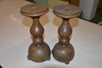 Deux chandeliers en bois, Enlèvement ou Envoi, Utilisé, Bois, 25 à 50 cm