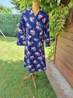 Peignoir "Vintage" aux jolies fleurs de nénuphars taille 38, Ophalen of Verzenden, Zo goed als nieuw, Blauw