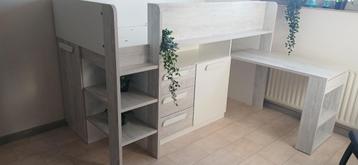 Halfhoogslaper, Huis en Inrichting, Slaapkamer | Bedden, Ophalen, Gebruikt, Eenpersoons, 210 cm