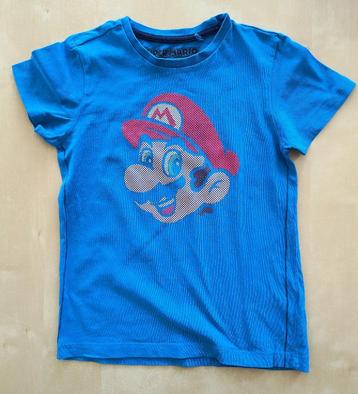 Blauwe t-shirt Mario Bros, maat 122/128 beschikbaar voor biedingen