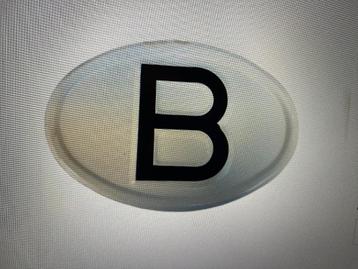 Plaque ovale B recherchée en chrome ou en acier inoxydable, 