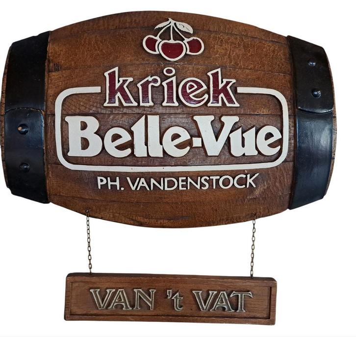 BELLE-VUE KRIEK RECLAMEBORD, Verzamelen, Biermerken, Ophalen of Verzenden