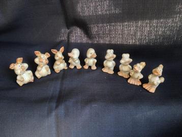 9 adorables figurines d'animaux en céramique brillante, Enlèvement ou Envoi, Comme neuf, Animal