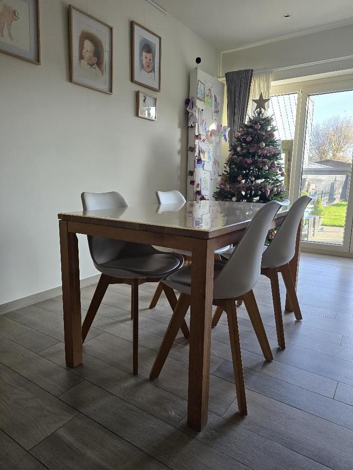 Houten Tafel Eettafel te koop, Maison & Meubles, Tables | Tables à manger, Comme neuf, 50 à 100 cm, 100 à 150 cm, Cinq personnes ou plus