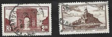 2 Postzegels Frankrijk 1929 Monumenten en sites beschikbaar voor biedingen
