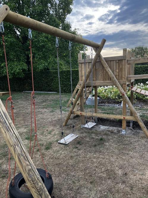 Schommel + speelhuisjes, Kinderen en Baby's, Speelgoed | Buiten | Speelhuisjes, Gebruikt, Hout, Ophalen