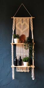 Macramé wanddecoratie met planken 150x50 cm, Enlèvement, Comme neuf
