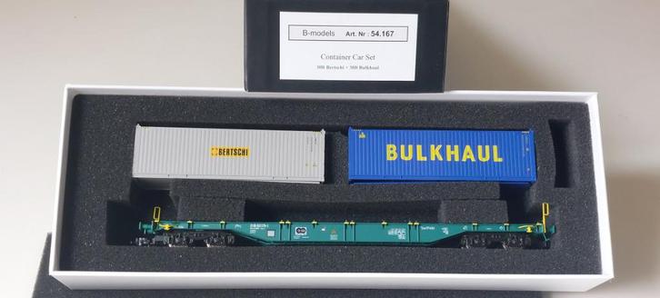 SNCB/NMBS B-MODELS CONTAINERSET B-BERTSCHI*HO*DC 54.167, Hobby en Vrije tijd, Modeltreinen | H0, Zo goed als nieuw, Wagon, Gelijkstroom