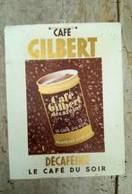 Enseigne publicitaire vintage en carton café CAFE Gilbert 19, Comme neuf, Enlèvement ou Envoi, Panneau publicitaire