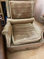 Set van 2 beige fluwelen fauteuils 1975, Ophalen, Gebruikt, Vintage velours beige