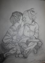 dessin crayon format a3, Antiquités & Art, Art | Dessins & Photographie, Enlèvement ou Envoi