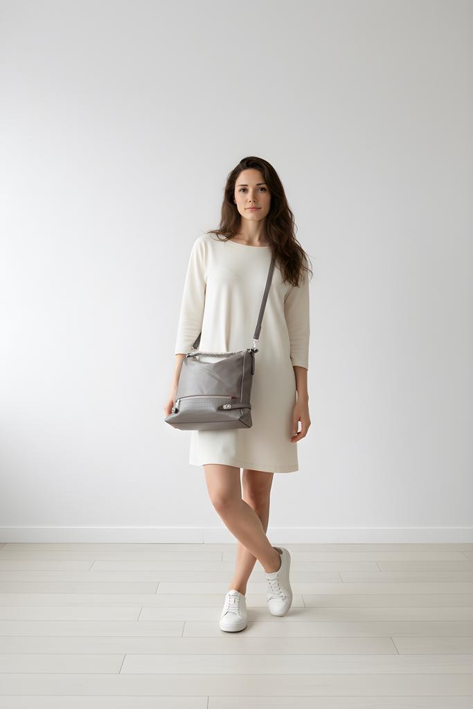 Nieuwe Luxe grijze Dames Handtas, Handtassen en Accessoires, Tassen | Damestassen, Nieuw, Handtas, Grijs, Ophalen of Verzenden