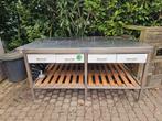 Inox keuken werkblad met schuiven, Ophalen, Gebruikt