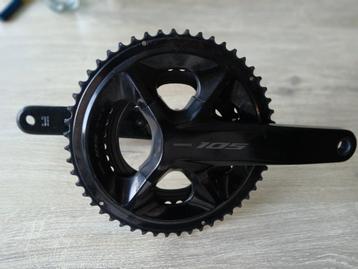 Shimano 105 crankstel, specifiek het model FC-R7100. beschikbaar voor biedingen
