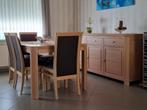 Volledige eetkamer: tafel, 6 stoelen,  dressoir, bijzettafel, Ophalen, Zo goed als nieuw