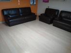 Salon Cuir Brun (2 canapés et 1 fauteuil), Maison & Meubles, 75 à 100 cm, Quatre personnes ou plus, Enlèvement, Utilisé