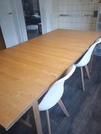Gezellige houten tafel, makkelijk afwasbaar, Huis en Inrichting, Tafels | Eettafels, Ophalen, Gebruikt