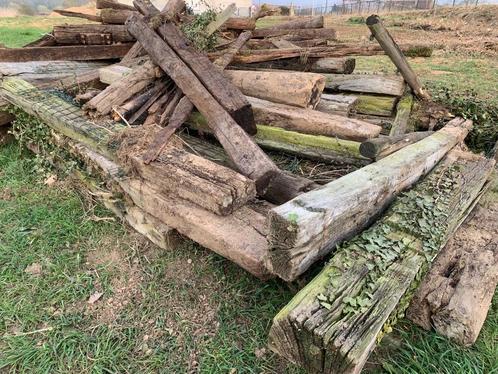 Gratis spoorweg bielzen en oude weidepalen, Tuin en Terras, Bielzen en Borduren, Gebruikt, Biels, Hout, Minder dan 25 cm, 200 cm of meer