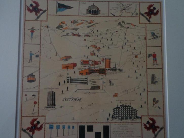 prent ontwerp van Emilio Pucci voor sjaal Sestriere, Antiek en Kunst, Kunst | Litho's en Zeefdrukken, Ophalen