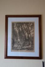 Adolphe Hamesse – Boslandschap met herder en schapen, Antiek en Kunst, Ophalen