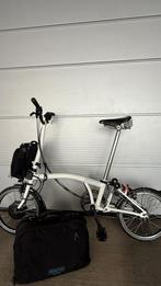 Brompton electric H6L witte Brooks zwarte 6 versnellingen, Ophalen, Brompton, 16 tot 18 inch, Versnellingen