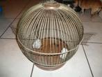 Antieke ophangbare vogelkooi dia 40 cm, Ophalen, Metaal, Vogelkooi