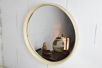 Vintage Ronde Spiegel Wit  beschikbaar voor biedingen