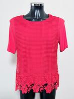 Rood topje met gehaakt bloemenmotief, Maat 38/40 (M), Ophalen of Verzenden, Korte mouw, Rood