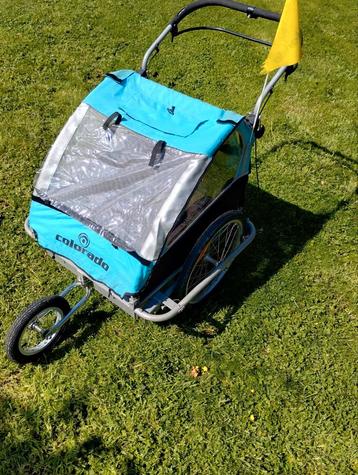 Fietskar Colorado, blauw, voor 2 kinderen, Fietsen en Brommers, Ophalen, Gebruikt