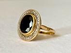 18K gouden ring 6,3gram met diamanten en saffier van 4.90ct!, Handtassen en Accessoires, Ringen, Ophalen of Verzenden, 17 tot 18