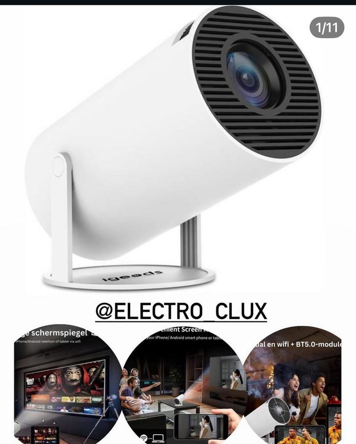 Draagbare Mini Beamer met Bluetooth & Wifi / Draadloos, Audio, Tv en Foto, Beamers, Zo goed als nieuw, LED, Ophalen of Verzenden
