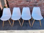 4 witte stoelen, Maison & Meubles, Chaises, Comme neuf, Quatre, Bois, Enlèvement