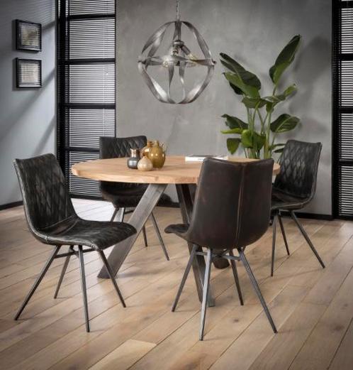 8 x Diamond Stiching Vintage Washed PU stoel, Huis en Inrichting, Stoelen, Zo goed als nieuw, Metaal, Ophalen