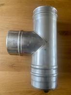 Inox T-stuk en dop rookkanaal 130 mm, Ophalen of Verzenden, Zo goed als nieuw, Minder dan 2 meter, 80 mm of meer
