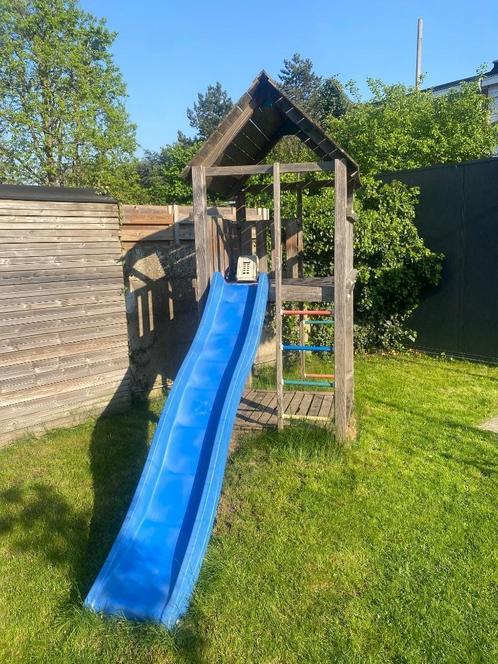 Speeltoren met glijbaan en zandbak, Kinderen en Baby's, Speelgoed | Buiten | Speeltoestellen, Gebruikt, Glijbaan, Zandbak, Ophalen