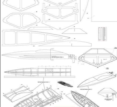 Bouwplan MonoHull 100 of 140 cm, Hobby en Vrije tijd, Modelbouw | Boten en Schepen, Nieuw, Verzenden