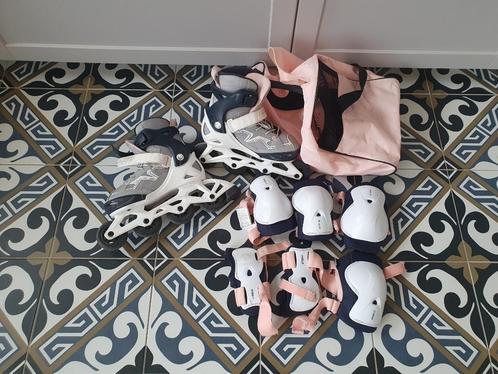inline skates oxelo rolschaatsen rollerskates 35-38 meisje, Sport en Fitness, Skeelers, Gebruikt, Inline skates 4 wielen, Overige merken