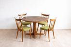 Vintage Scandinavische eettafel + 4 stoelen – mid century –, Antiek en Kunst, Antiek | Meubels | Tafels, Ophalen