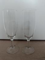 2 fluitglazen, Ophalen of Verzenden, Gebruikt, Glas, Glas of Glazen