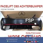 W205 C63 AMG FACELIFT ACHTERBUMPER + DIFFUSER GRIJS ORIGINEE, Gebruikt, Ophalen of Verzenden, Bumper, Achter