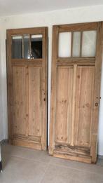 2 heel mooie oude deuren+nieuw  op maat geribbeld glas bij, Doe-het-zelf en Bouw, Deuren en Vliegenramen, Ophalen, Gebruikt, 80 tot 100 cm