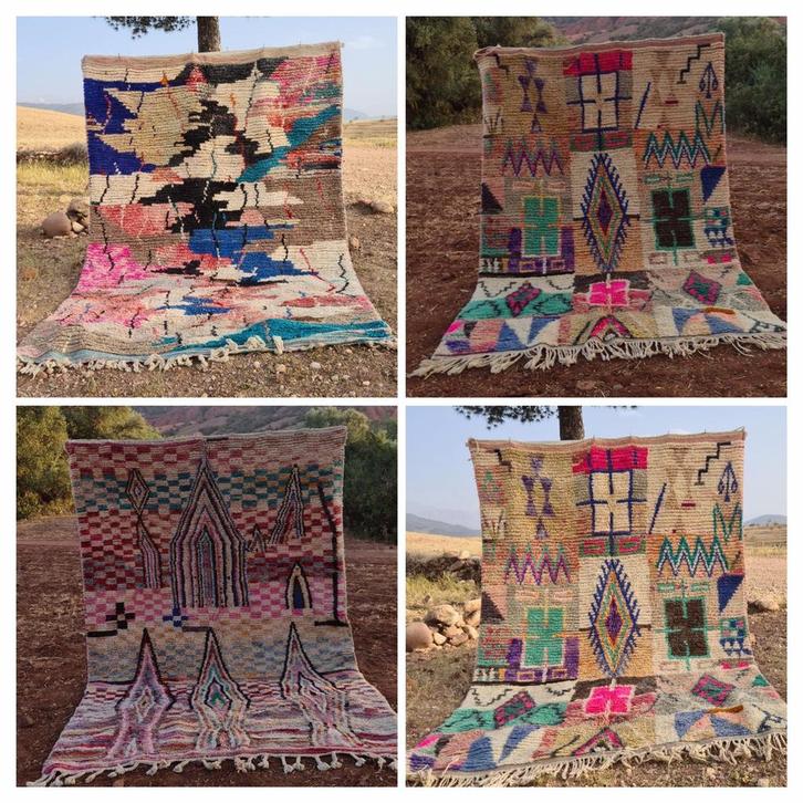 Prachtige handgemaakte boujaad berbertapijten 200x300 cm, Antiek en Kunst, Kunst | Overige Kunst, Ophalen of Verzenden