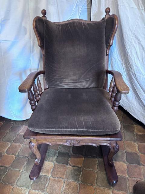 Massief eiken schommelstoel en 1-zit, Antiek en Kunst, Antiek | Meubels | Stoelen en Sofa's, Ophalen