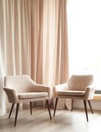 Paar vintage fauteuils met kikkererwten oranjewit 1970, Ophalen of Verzenden
